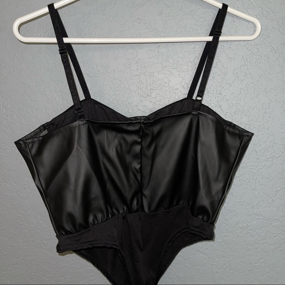 Black Faux Leather Bodysuit - Picture 11 of 11